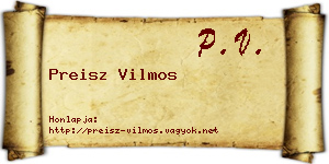 Preisz Vilmos névjegykártya